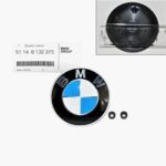 BMW Hood Emblem Logo Badge Roundel 82mm Genuine OE 51148132375 + Grommets 51141807495 - 图片 2
