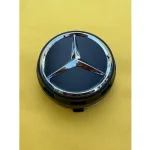 4x Mercedes Benz Center Caps Matte Black/Black outline 2.95Inch/75mm - Image 3