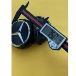 4x Mercedes Benz Center Caps Matte Black/Black outline 2.95Inch/75mm - Image 6
