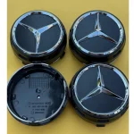 4x Mercedes Benz Center Caps Matte Black/Black outline 2.95Inch/75mm - Image 8