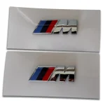 BMW M Fender Side Emblem Badge - M/// Performance,2Packs - Chrome Silver