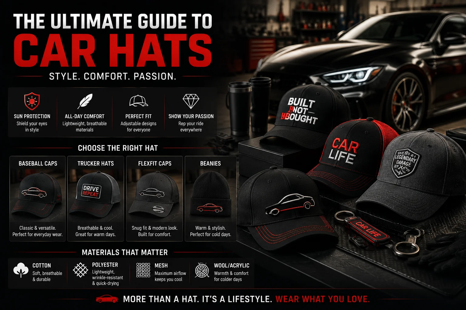 branded car hats