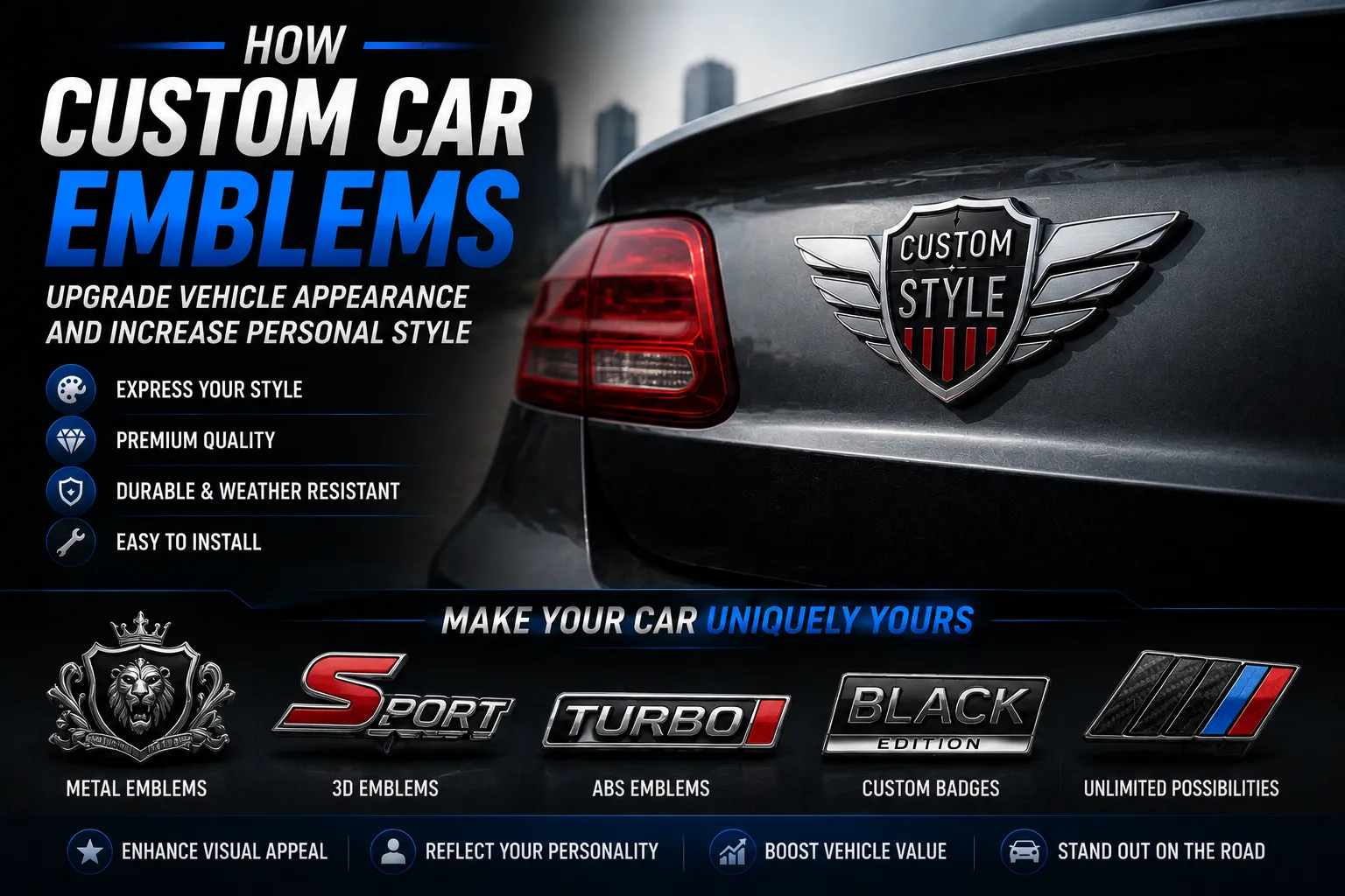 custom car emblems