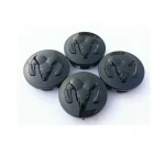 4pcs 63mm Dodge Wheel Center Caps Black