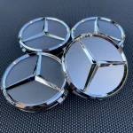 The MERCEDES BENZ 4-Piece Silver 75mm/2.95-inch wheel center cover fits most models - Image 3
